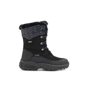 Attiba Women's Mid Lace Up Ice Grip Winter Boots- Black