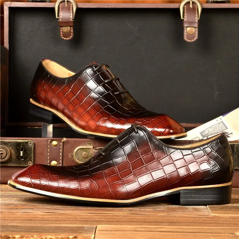 Goldara Croc-Texture Oxfords