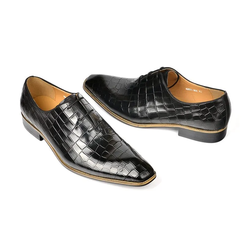 Goldara Croc-Texture Oxfords