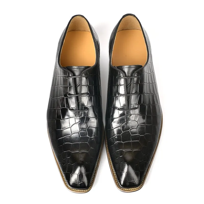 Goldara Croc-Texture Oxfords