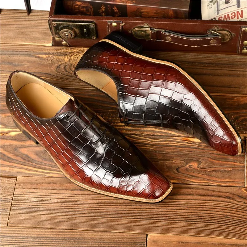 Goldara Croc-Texture Oxfords