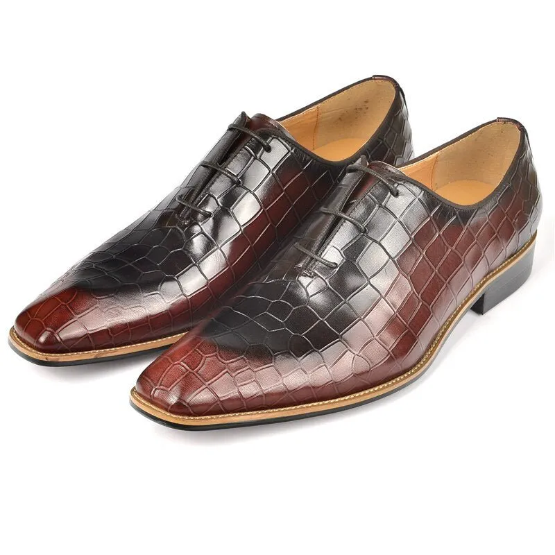 Goldara Croc-Texture Oxfords