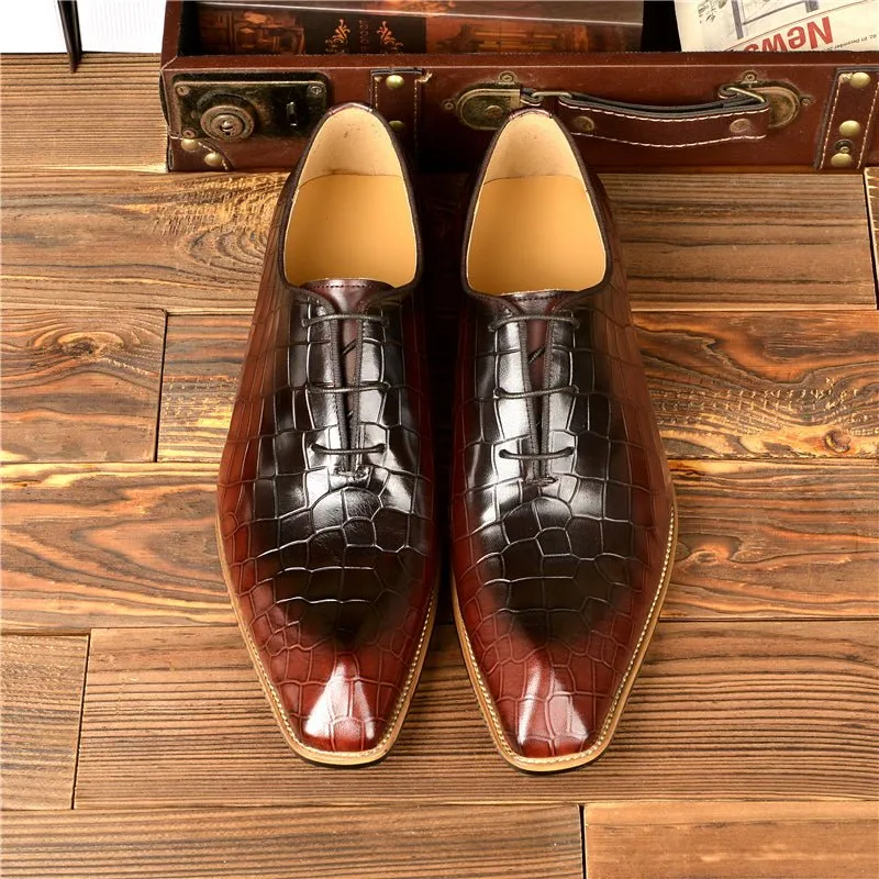 Goldara Croc-Texture Oxfords