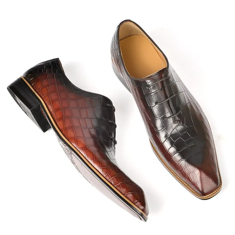 Goldara Croc-Texture Oxfords