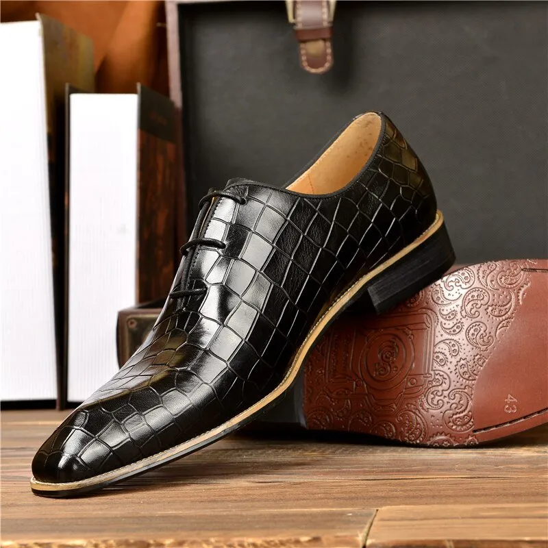Goldara Croc-Texture Oxfords