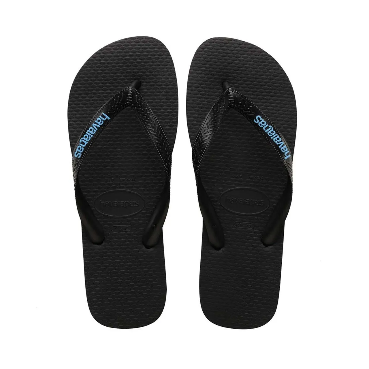 HAVAIANAS LOGO FILETE - BLACK/BLACK/TURQUOISE