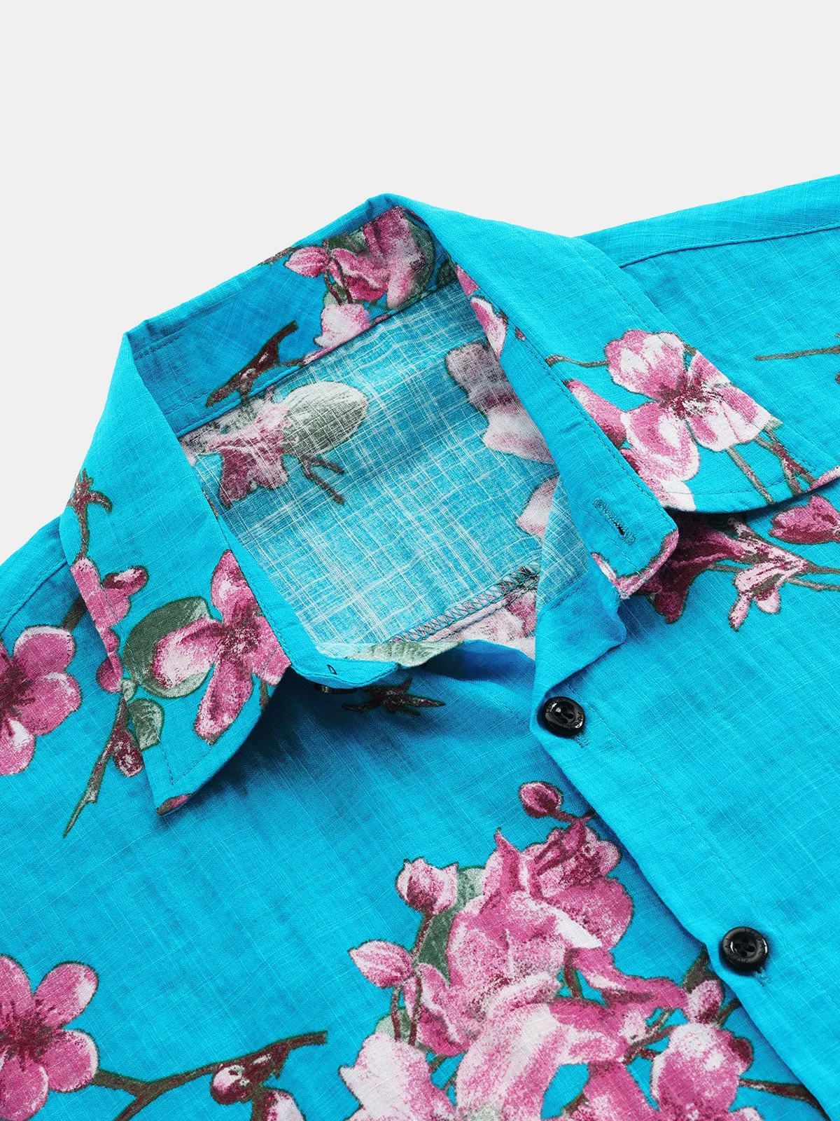 Men's Summer Breathable Cotton Floral Holiday Short Sleeve Hawaiian Shirt