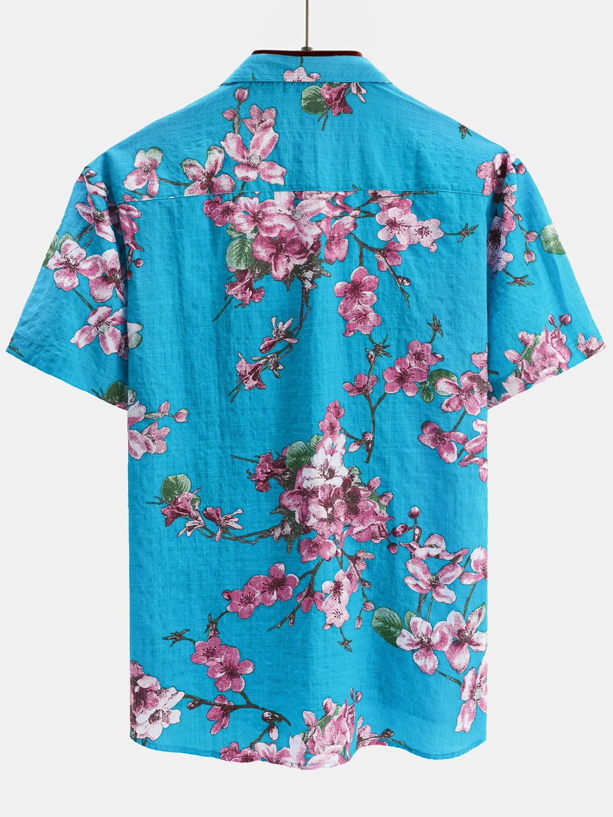 Men's Summer Breathable Cotton Floral Holiday Short Sleeve Hawaiian Shirt