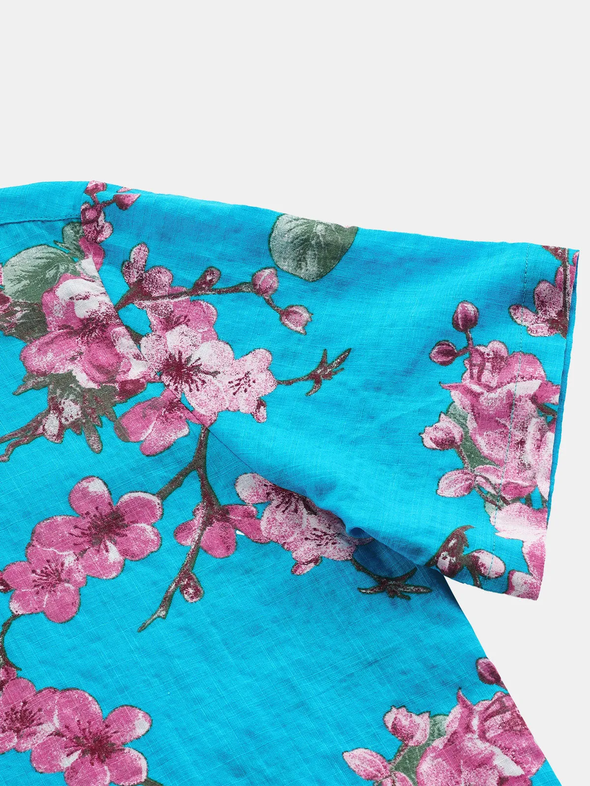 Men's Summer Breathable Cotton Floral Holiday Short Sleeve Hawaiian Shirt