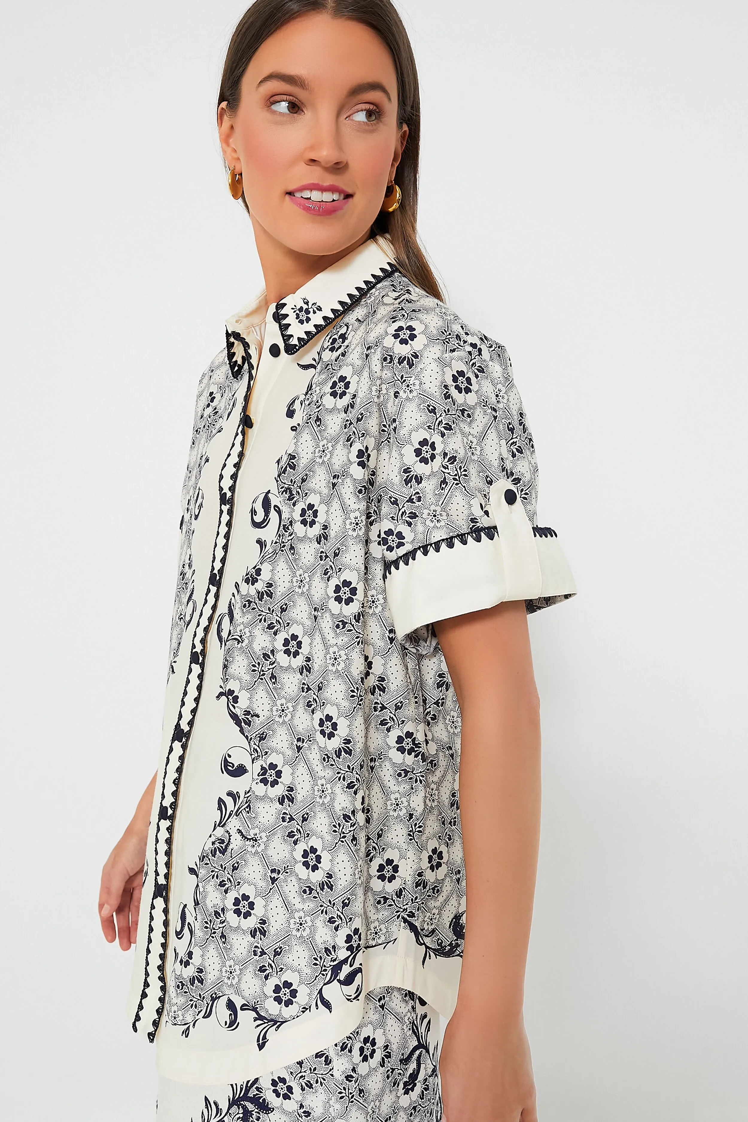 Navy and Cream Airlie Shirt