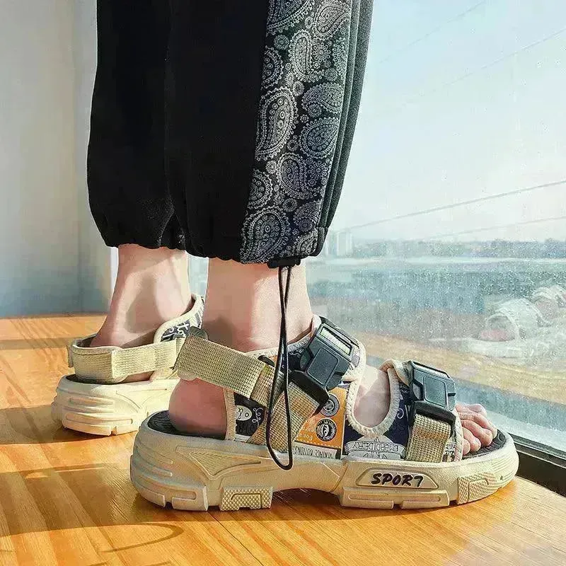 Outer Wear Sandals Men's Vietnamese Thick-soled Anti-slip Beach Shoes