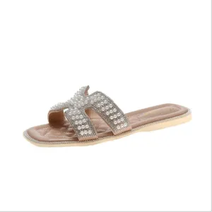 Pearl & Rhinestone Slides | Flip Flops