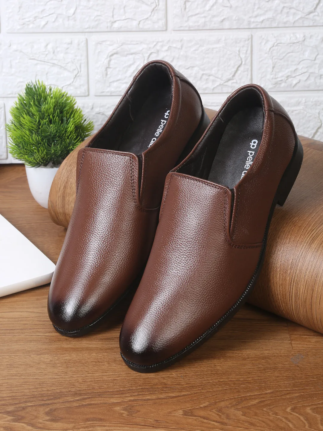 Pelle Albero Brown Mens Genuine Leather Formal Shoes