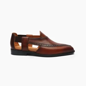 Peshawari Slip Ons With Punch Detail