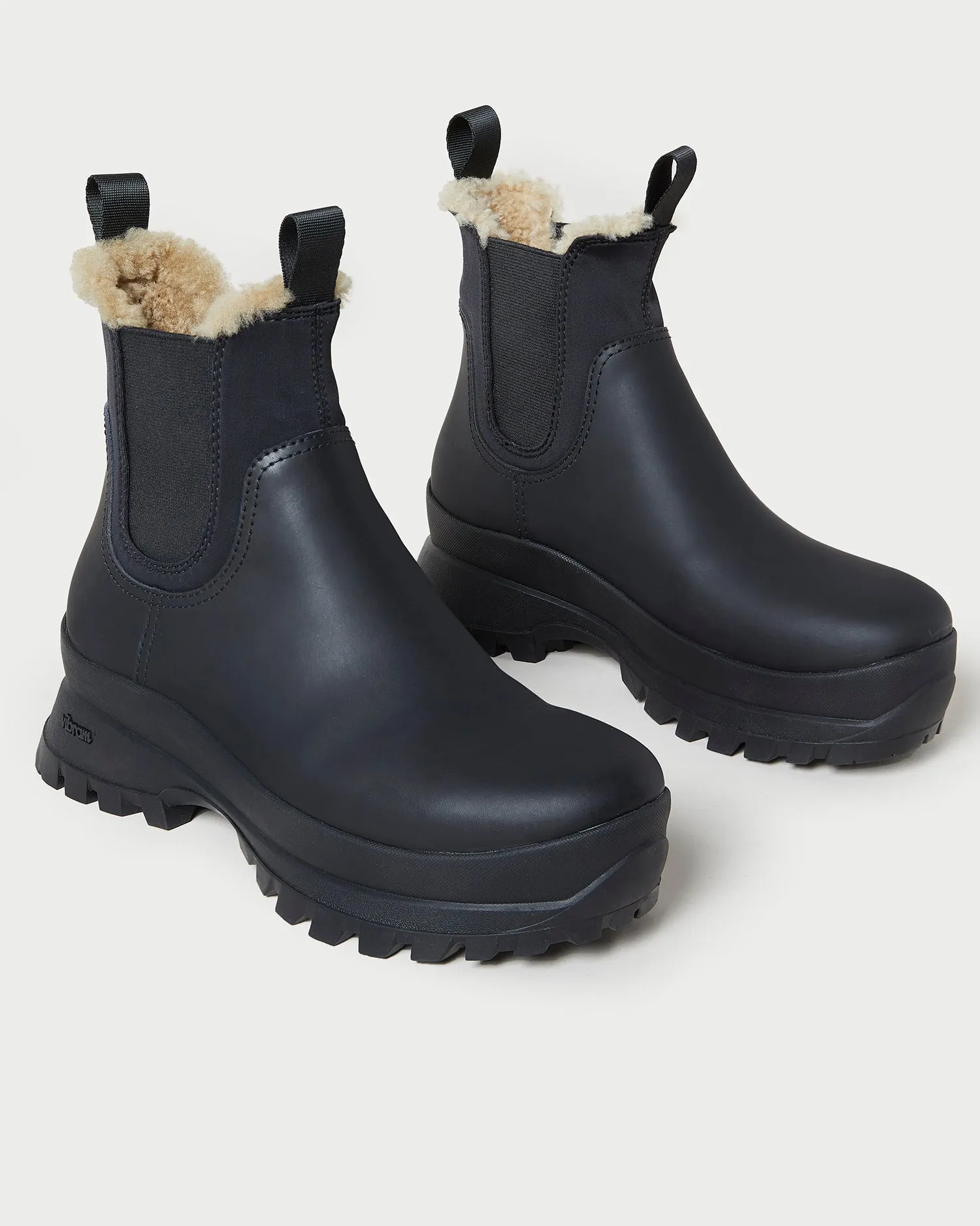 Tara Black Shearling-Lined Boot