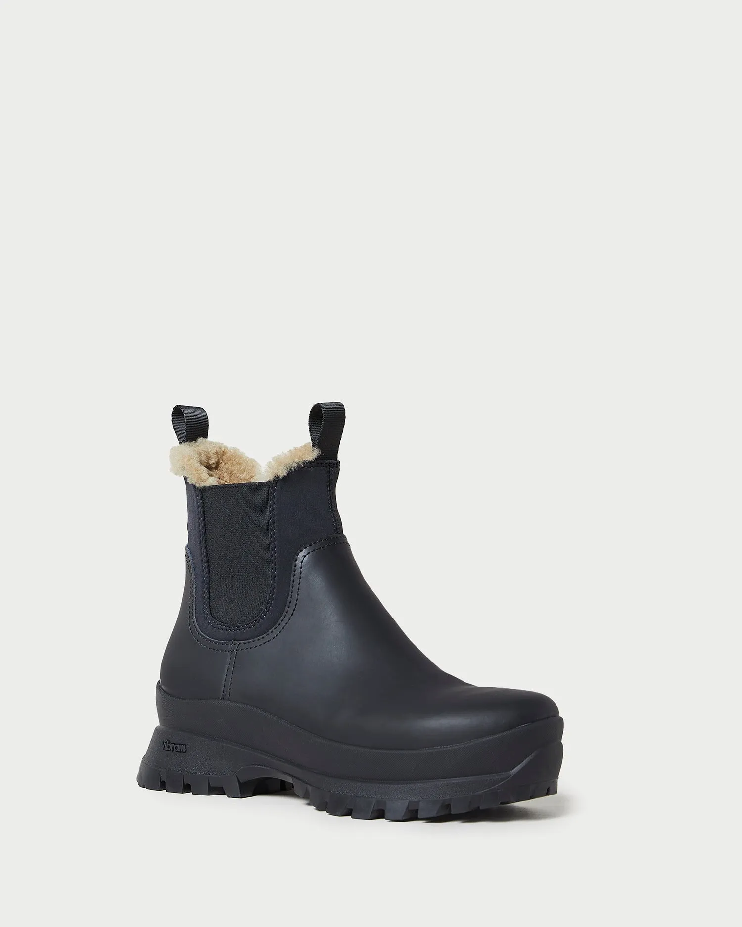 Tara Black Shearling-Lined Boot