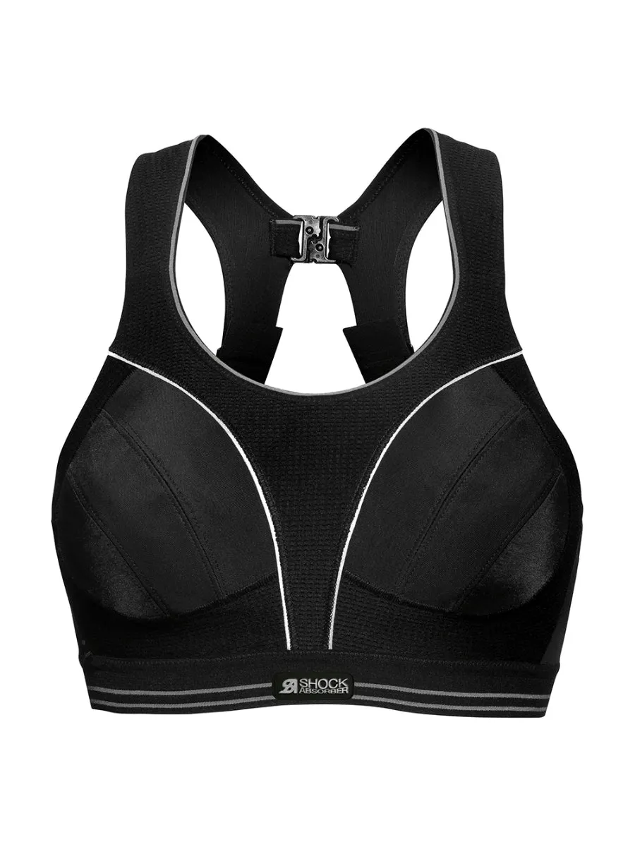 Ultimate Run Sports Bra - Black/Silver